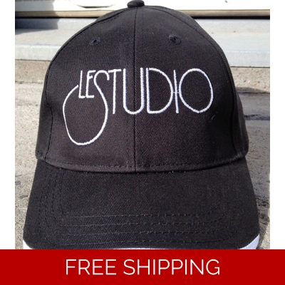 Le Studio Baseball Hat Black White Front Logo